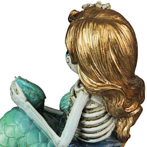 Day of the Dead Sugar Skull Skeleton Mermaid Statue 7 Inches High - Picture 8 of 10